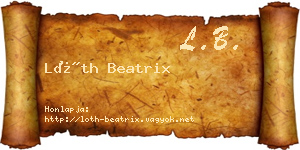 Lóth Beatrix névjegykártya