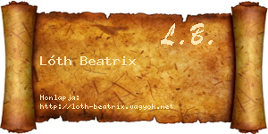 Lóth Beatrix névjegykártya